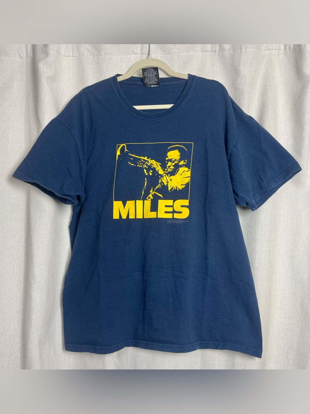 Vintage Miles Davis T-Shirt 2002 Mens XL Navy Blue Jazz Zion Y2K Concert USA